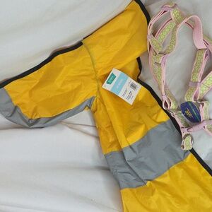 Dog Rain coat AND Top Paw Harness new with tags size Large MEASUREMENTS BELOW